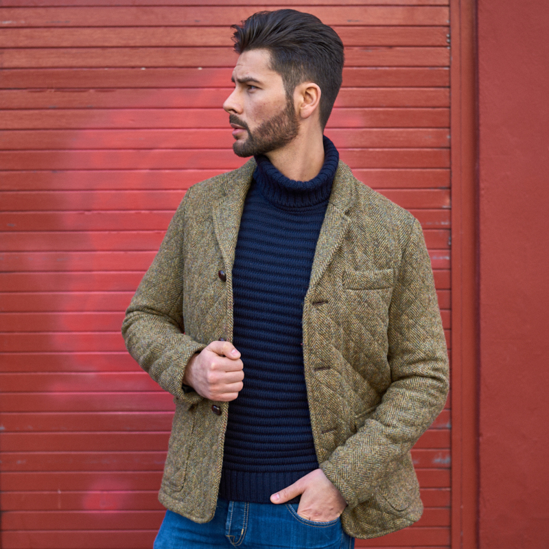 Diamond Quilted Tweed Hacking Jacket 'The Sutherland'-Green | Stumper ...