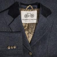 Women's Tweed Jacket-Blue Herringbone