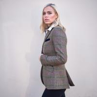 Women's Tweed Jacket-Checked 