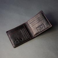 Brown Leather Wallet with Bicycle (M)