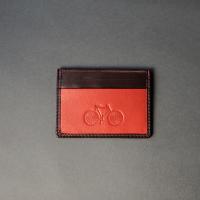 Leather Orange and Brown Card Holder