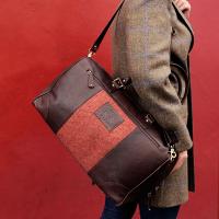 Terracotta Tweed and Brown Leather Holdall