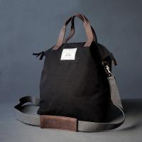Plain Black Canvas Shoulder Bag