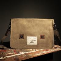 Leather/Cotton Satchel 'The Tenby'  Khaki and Brown
