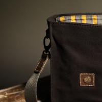 Leather/Cotton Satchel 'The Franklin'  Black and Brown