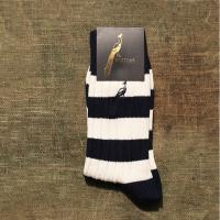 Hortons Striped Navy Blue and White Socks