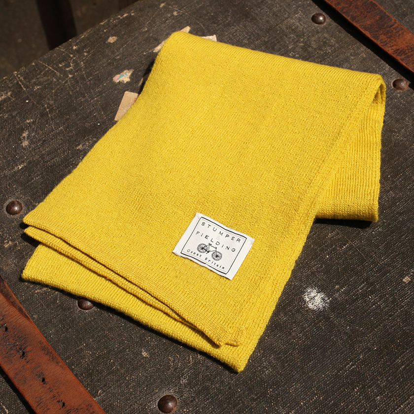 mustard yellow knit scarf